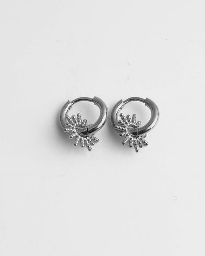 Spiky Charm Huggie Hoop Earrings