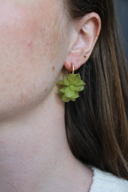 Gold Flower Hoop Earrings