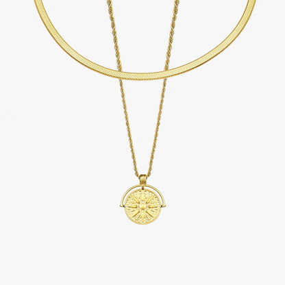 Golden Radiance Necklace Layered Set