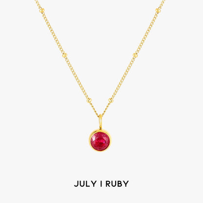 Luminous Circle Gemstone Necklace