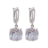 White Gold Zirconia Drop Earrings
