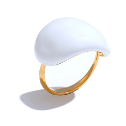 Lava Drop SS Enamel Ring