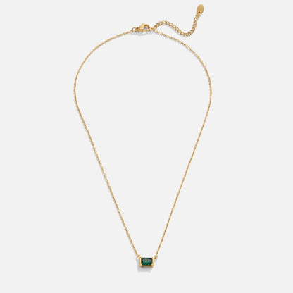 Green Emerald Golden Necklace
