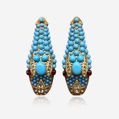 Nile Serpent Turquoise Earrings