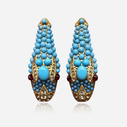 Nile Serpent Turquoise Earrings