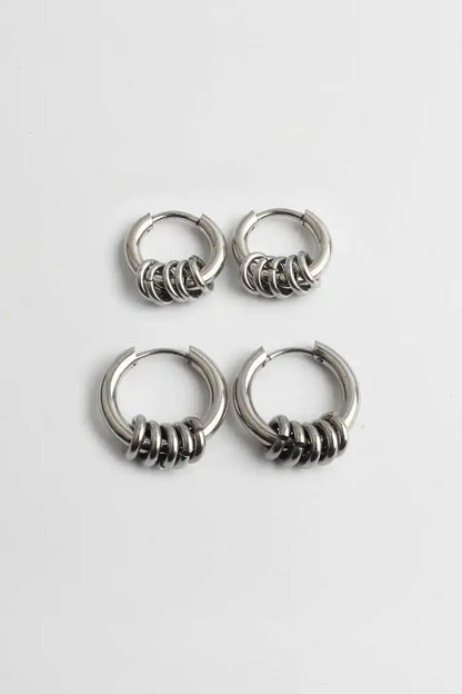 Stacked Ring Hoop Earrings
