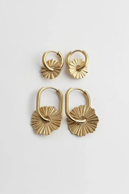 Toned Scalloped Hoop Earrings