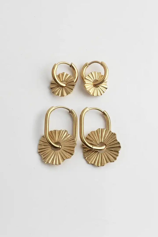 Toned Scalloped Hoop Earrings