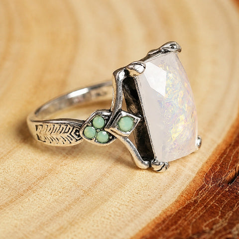 Timeless Vintage White Opal Ring