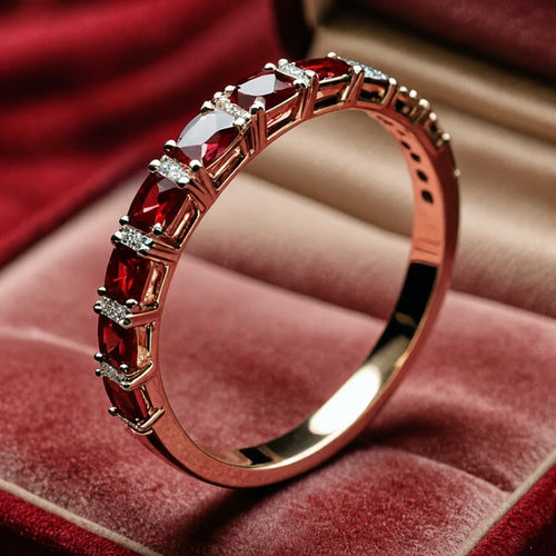Ruby Inlay Gold Ring