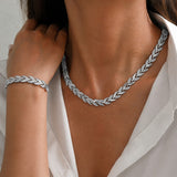 Elegant Glass Rhinestone Fish Tail Set