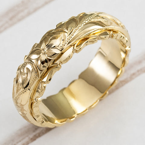 Antique Gold Flower Ring