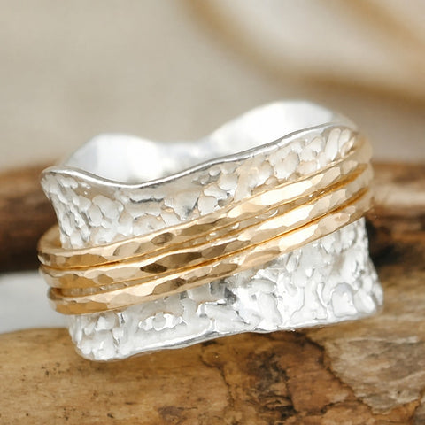 Vintage Spinner Gold Silver Ring