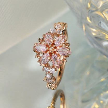 Golden Petal Pink Ring