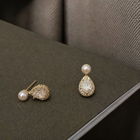 Pearl Halo Drop Earrings