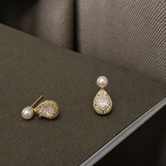 Pearl Halo Drop Earrings