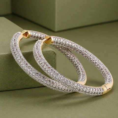 Silver Halo Hoop Earrings