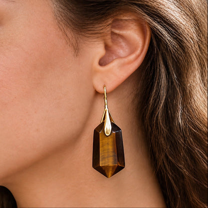 Artisan Faceted Quartz Drop Earrings
