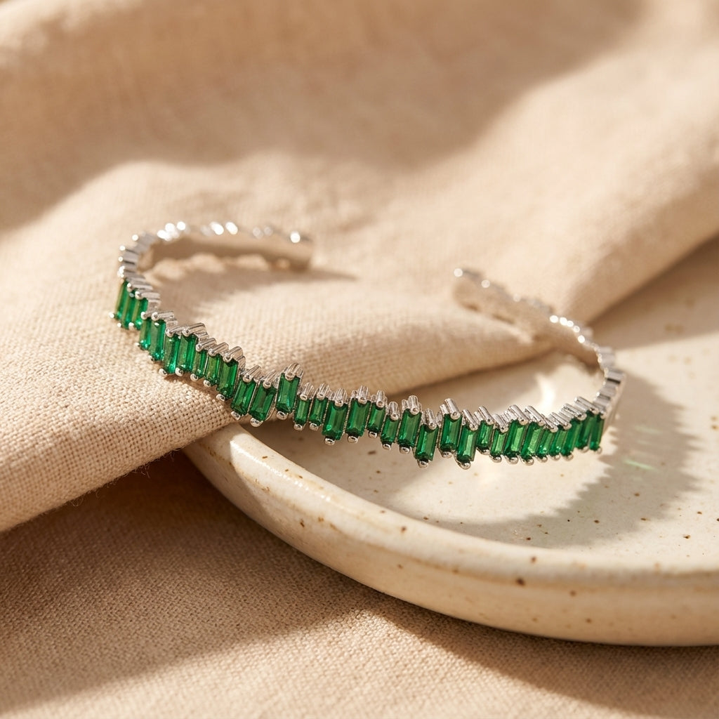 Milena Thalys Inlaid Emerald Bracelets