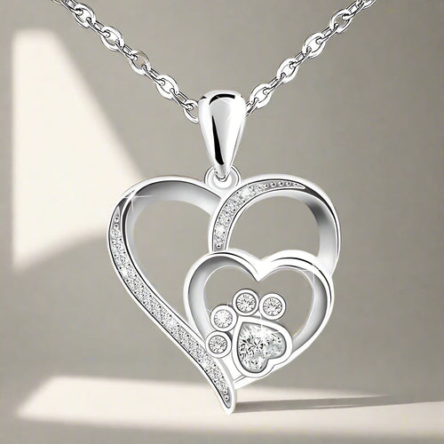 Delicate Heart Paw Necklace