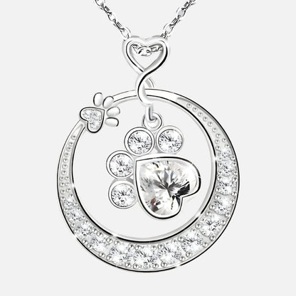 Paw Print Cubic Zirconia Necklace
