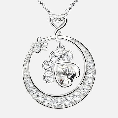 Paw Print Cubic Zirconia Necklace