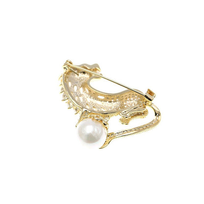 Pearl Guardian Lion Brooch