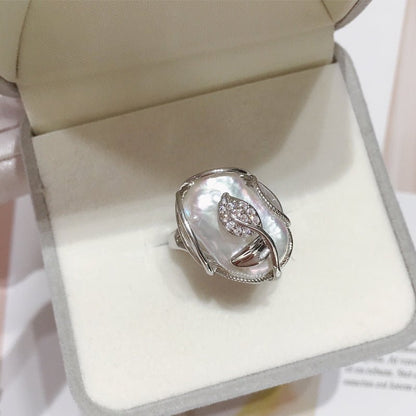 Pearl Luster Adjustable Ring