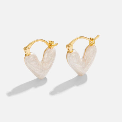 Pure White Heart Earrings