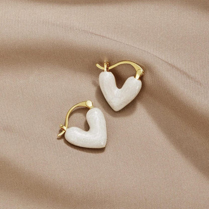 Pure White Heart Earrings