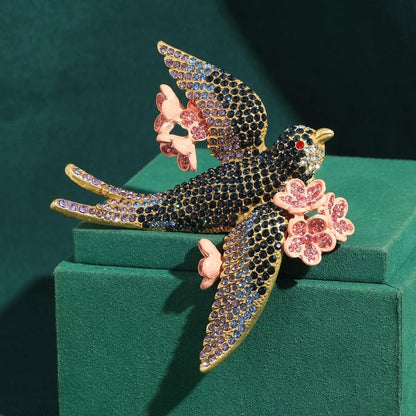 Shadow Rosebird Brooch