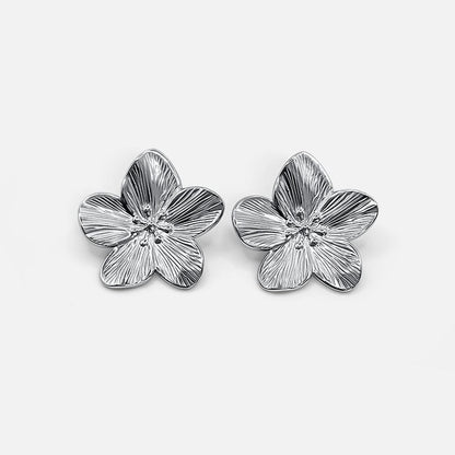 Chic Silver Floral Earrings