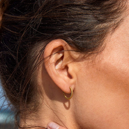 Gold Twisted Hoop Earrings