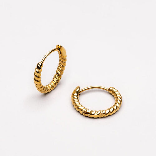 Gold Twisted Hoop Earrings